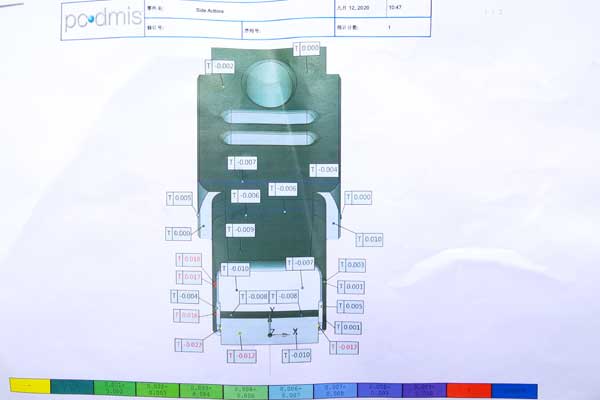 mold slider dimensional report CMM